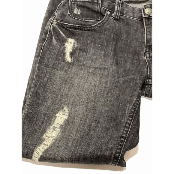 Free People Heavy Distressed Faded Black Skinny Jean Size 28 - Picture 4 of 9